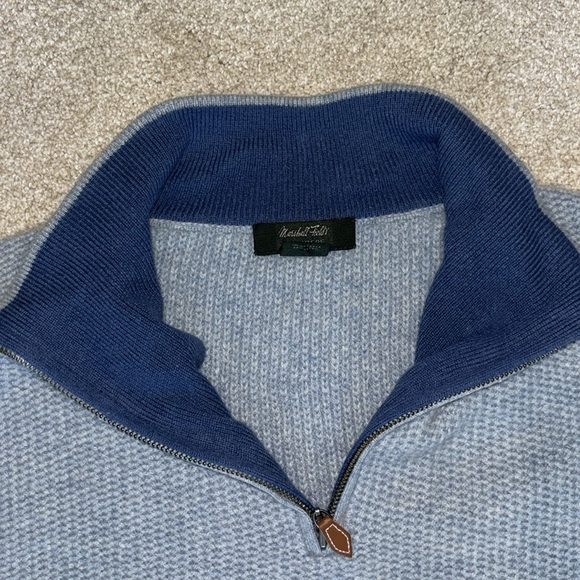 Vintage Marshall Field men’s 3ply amazing cashmere 1/4 zip sweater XXL - Picture 2 of 7